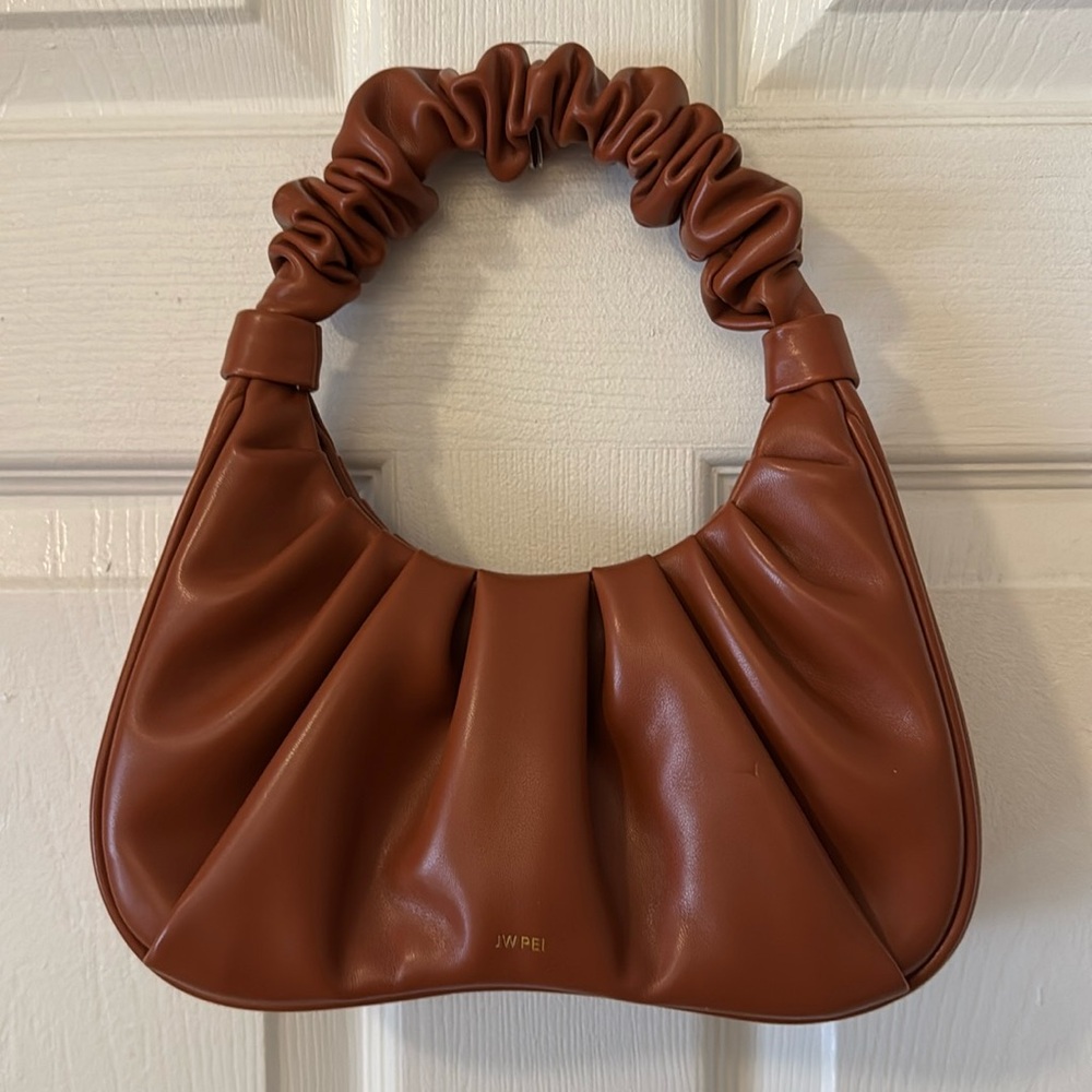JW PEI Gabbi ruched dark brown bag